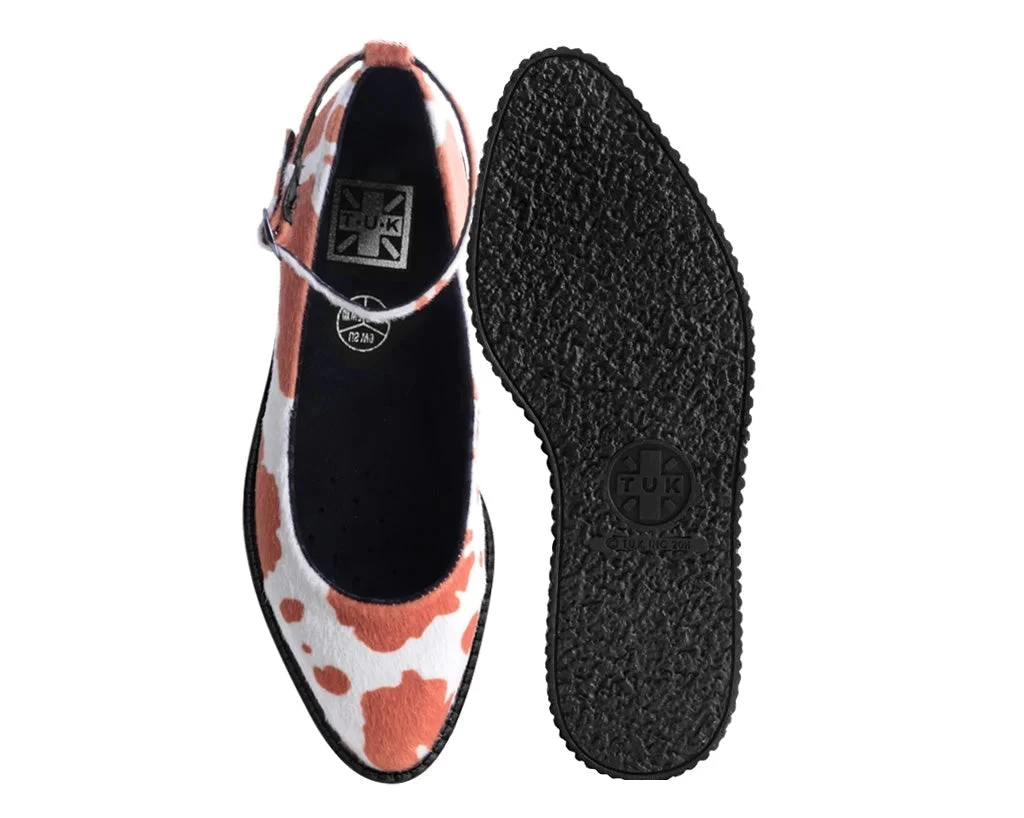 Brown Cow Print Pointed Ballet Creeper 4 Brown Cow Print Pointed Ballet Creeper - Image 4
