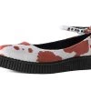 Brown Cow Print Pointed Ballet Creeper