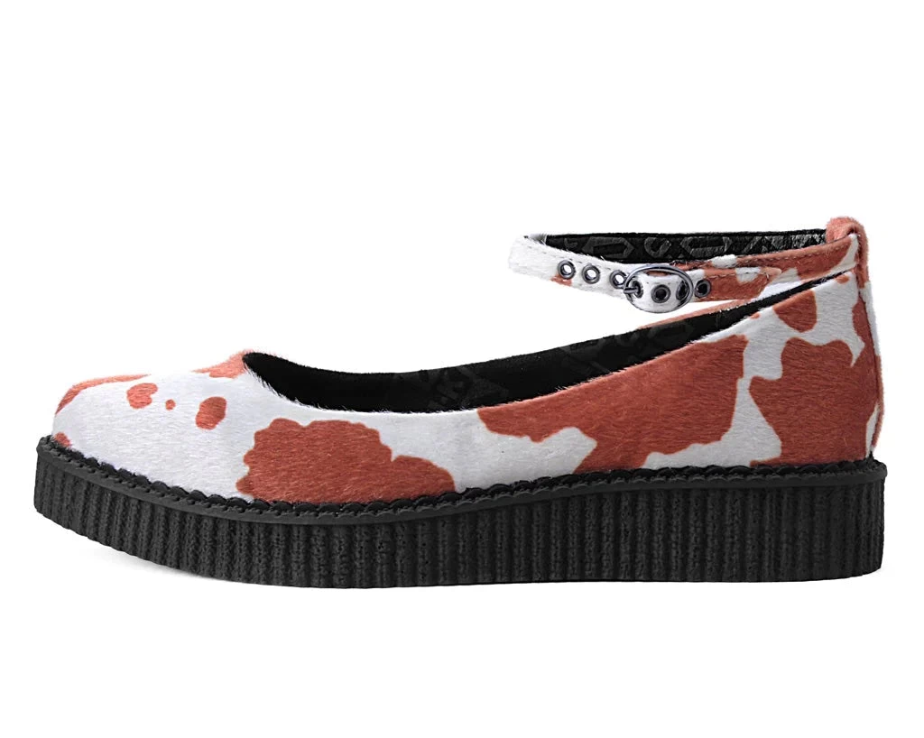 Brown Cow Print Pointed Ballet Creeper 5 Brown Cow Print Pointed Ballet Creeper - Image 5