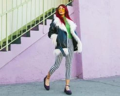 Purple Leopard Pointed Ballet Creeper -Urban Sole Shop A9985L lifestyle