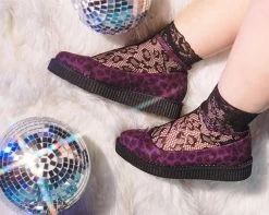 Purple Leopard Pointed Ballet Creeper -Urban Sole Shop A9985L product photo