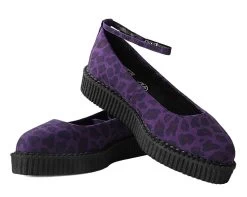 Purple Leopard Pointed Ballet Creeper -Urban Sole Shop A9985L BOTH LEAN