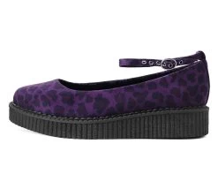 Purple Leopard Pointed Ballet Creeper -Urban Sole Shop A9985L LEFT PROFILE