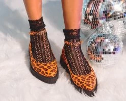 Orange Leopard Pointed Ballet Creeper -Urban Sole Shop A9986L product photo