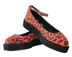 Orange Leopard Pointed Ballet Creeper -Urban Sole Shop A9986L BOTH LEAN