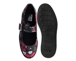 Black & Red Rose Viva Low Mary Jane -Urban Sole Shop F3053L BOTH TOP