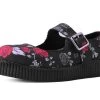 Black & Red Rose Viva Low Mary Jane