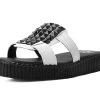 White TUKskin™Studded Mule Sandal