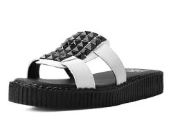 White TUKskin™Studded Mule Sandal