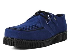 Navy Suede Viva Low D-Ring Interlace Creeper