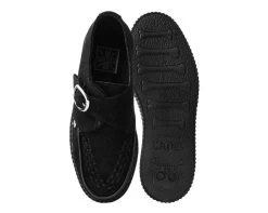 Black Suede Monk Buckle Viva II Creeper -Urban Sole Shop F9823 BOTH TOP