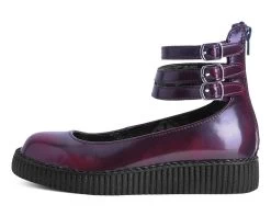 Burgundy Rub-Off 3-Strap Mary Jane 10 Burgundy Rub-Off 3-Strap Mary Jane -Urban Sole Shop F9910L LEFT PROFILE