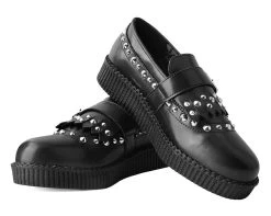 Black Studded Loafer -Urban Sole Shop F9929 BOTH LEAN