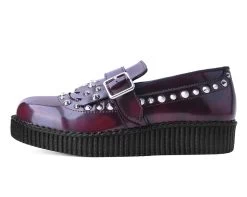 Burgundy Rub Off Studded Loafer 11 Burgundy Rub Off Studded Loafer -Urban Sole Shop F9930 LEFT PROFILE