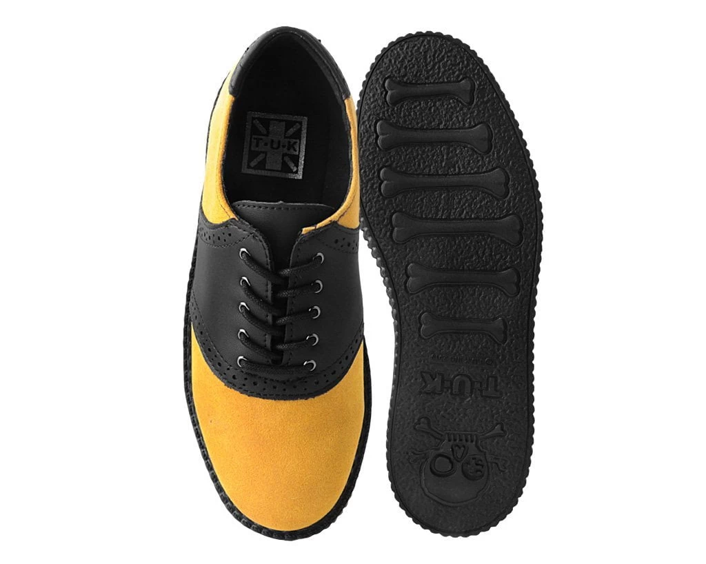 Black TUKskin™ & Mustard Suede Saddle Oxford 4 Black TUKskin™ & Mustard Suede Saddle Oxford - Image 4