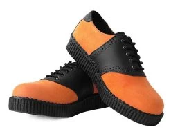 Black TUKskin™ & Orange Suede Saddle Oxford -Urban Sole Shop F9941 BOTH LEAN b41bbe7a 62fc 4b10 8157 398cadd2cf31