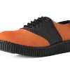 Black TUKskin™ & Orange Suede Saddle Oxford