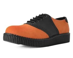 Black TUKskin™ & Orange Suede Saddle Oxford