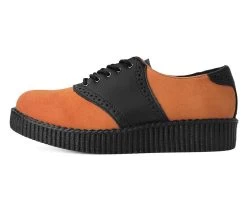 Black TUKskin™ & Orange Suede Saddle Oxford -Urban Sole Shop F9941 LEFT PROFILE ee7bddc9 a95d 4f30 bdeb 34e59128314b