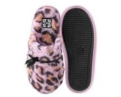 Pink Leopard Bow Slipper -Urban Sole Shop SL02 BOTH TOP