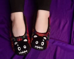 Tartan Punk Rock Panda Slipper -Urban Sole Shop SL05 LF