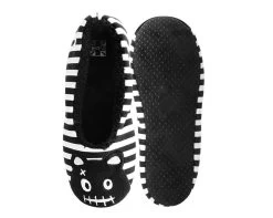 Black & White Striped Punk Panda Slipper -Urban Sole Shop SL06 BOTH TOP