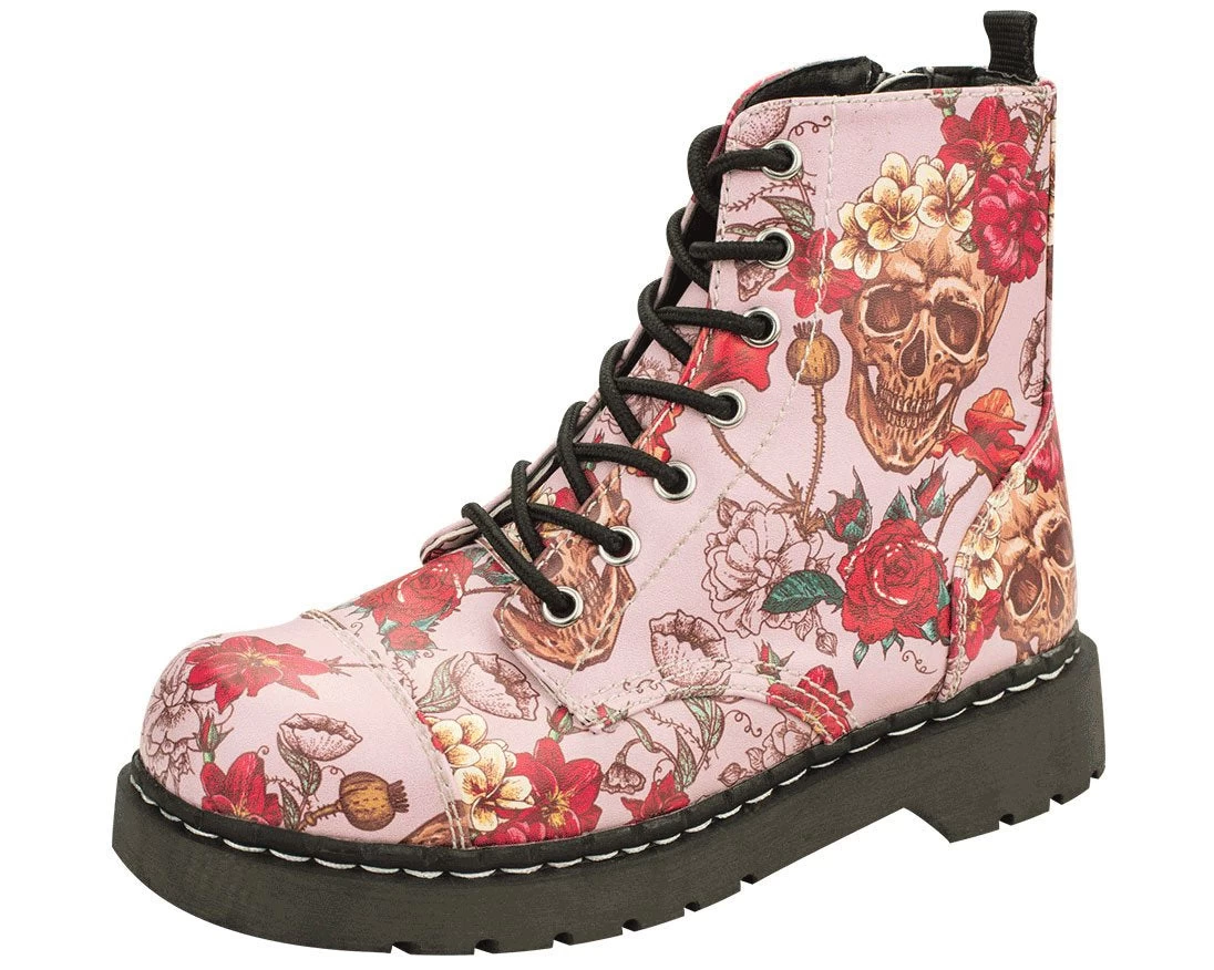 Pink Skull And Roses Boots - *FINAL SALE/NON-RETURNABLE 1 Pink Skull And Roses Boots - *FINAL SALE/NON-RETURNABLE
