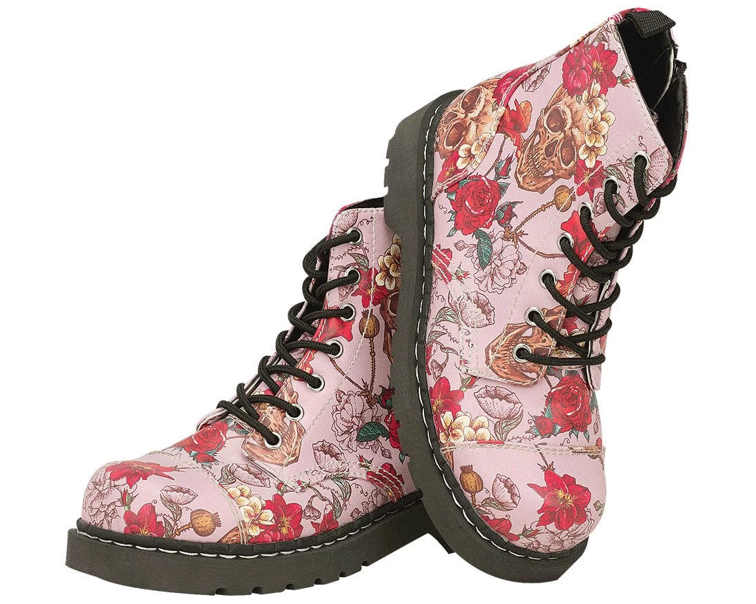 Pink Skull And Roses Boots - *FINAL SALE/NON-RETURNABLE 2 Pink Skull And Roses Boots - *FINAL SALE/NON-RETURNABLE - Image 2