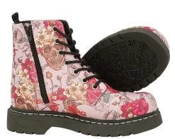 Pink Skull And Roses Boots - *FINAL SALE/NON-RETURNABLE 6 Pink Skull And Roses Boots - *FINAL SALE/NON-RETURNABLE -Urban Sole Shop T2229 02