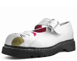 White Lucky Cat Mary Jane -Urban Sole Shop T2268 01
