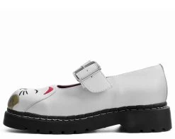 White Lucky Cat Mary Jane -Urban Sole Shop T2268 03