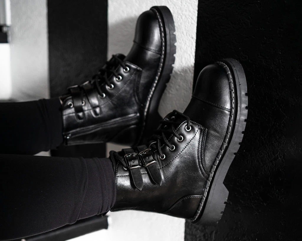 Black 2-Buckle Anarchic Boot 2 Black 2-Buckle Anarchic Boot - Image 2