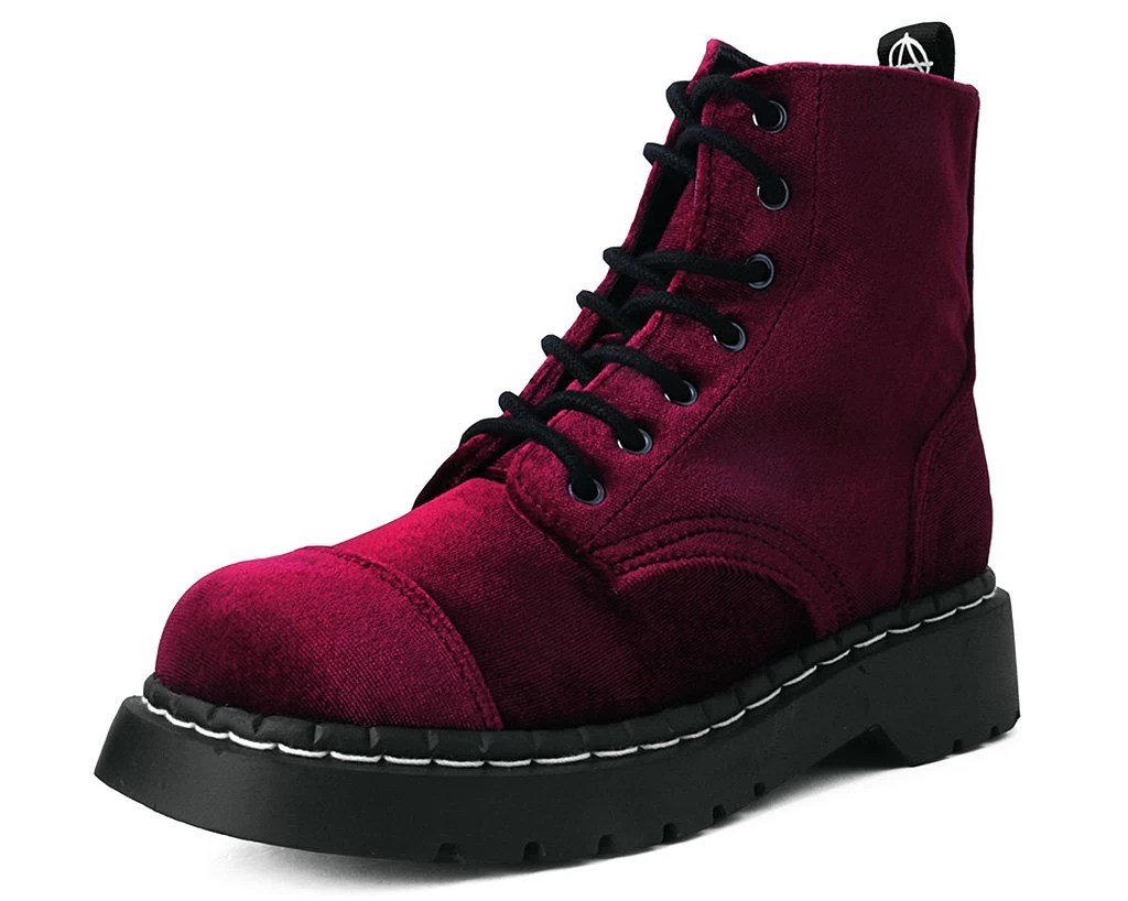 Burgundy Velvet Anarchic Boot 1 Burgundy Velvet Anarchic Boot