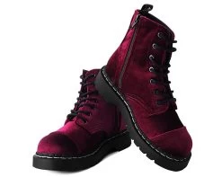 Burgundy Velvet Anarchic Boot 11 Burgundy Velvet Anarchic Boot -Urban Sole Shop T2283 01