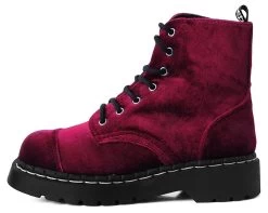 Burgundy Velvet Anarchic Boot 12 Burgundy Velvet Anarchic Boot -Urban Sole Shop T2283 02