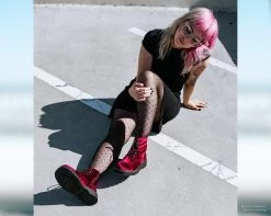 Burgundy Velvet Anarchic Boot 16 Burgundy Velvet Anarchic Boot -Urban Sole Shop T2283 LF 04