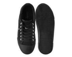Anarchic Black Canvas Low Top Sneaker -Urban Sole Shop T2288 BOTH TOP