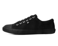 Anarchic Black Canvas Low Top Sneaker -Urban Sole Shop T2288 LEFT PROFILE