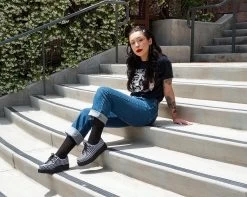 Black & White Gingham Anarchic 3-Ring Creeper -Urban Sole Shop T2290 LF 1