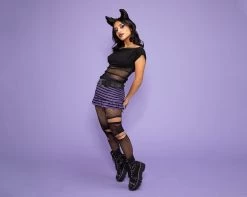 Black 10-Eye Spiked Anarchic Dino Boot -Urban Sole Shop T2296 LF