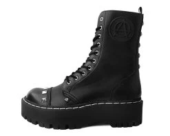Black 10-Eye Spiked Anarchic Dino Boot -Urban Sole Shop T2296L LEFT PROFILE