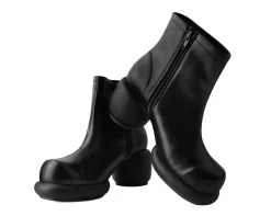 Black Burnished Bubble II Anarchic Zip Boot -Urban Sole Shop T2317L BOTH LEAN bb2ecc84 4ac0 4f00 8e9e a2ba162ed676
