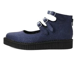 Black Glitter 3-Strap Pointed Mary Jane -Urban Sole Shop V3012L LEFT PROFILE