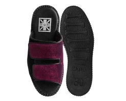 Burgundy Velvet 2-Strap Slide Sandal -Urban Sole Shop V3029L BOTH TOP 4e60e88d f273 4e06 9e2a c2f0acd6e268