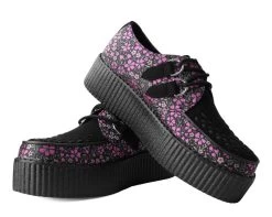 Black & Pink Floral D-Ring Viva Creeper -Urban Sole Shop V3036 BOTH LEAN 4b2809b8 12e2 4ea3 8a80 78a7681bf462