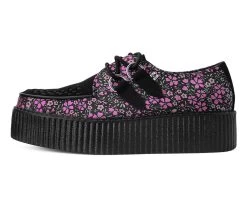 Black & Pink Floral D-Ring Viva Creeper -Urban Sole Shop V3036 LEFT PROFILE e152ecb1 4051 4b4a 9601 b736401e6909