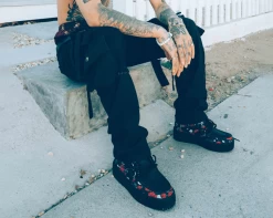 Black & Red Rose 3-Ring Chukka Boot -Urban Sole Shop V3056 lifestyle 2