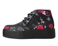 Black & Red Rose 3-Ring Chukka Boot -Urban Sole Shop V3056 LEFT PROFILE