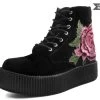 Black Velvet 3D Rose Embroidered Boots