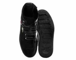 Black Velvet 3D Rose Embroidered Boots -Urban Sole Shop V9320L BIG 4